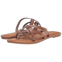 Amazon Essentials Women's Strappy Slide Flat Sandal Mushroom Brown 5.5