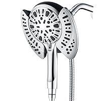 2-in-1 Shower Head with Handheld Combo: 2.5GPM Rainfall Shower Head & Handheld Shower Head Use Together or Alone, 9 Spray Settings Hand Held Shower Head with Hose Lifetime Shower Head Warranty
