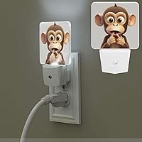 Bright Plug in Night Light Silent Monkey NightLights Plug into Wall Dusk to Dawn Sensor Soft White Automatic Night Light for Bathroom Hallway