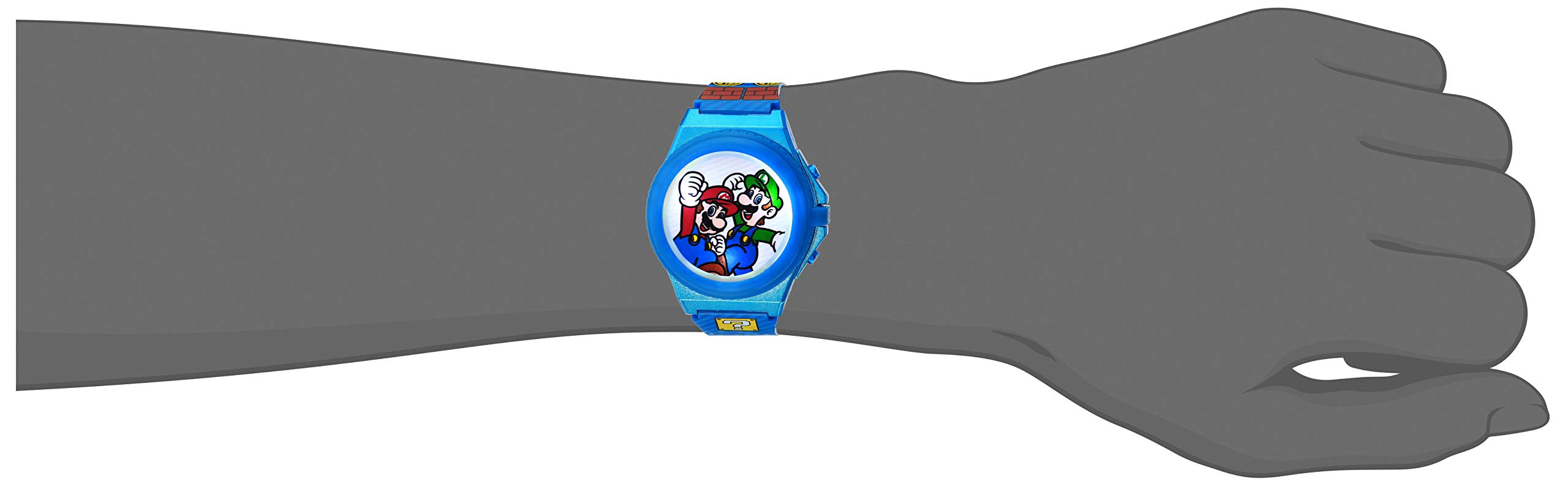 Accutime Kids Nintendo Super Mario Kart Luigi Bowser Digital LCD Quartz Wrist Watch, Cool Inexpensive Gift & Party Favor for Toddlers, Boys, Girls, Adults All Ages