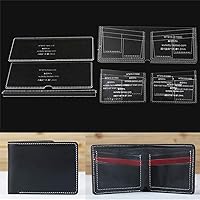 WUTA Leather Short Wallet Mens Bifold Wallet Pattern Acrylic Template Clear Acrylic Handcraft Leather Pattern WT915-B