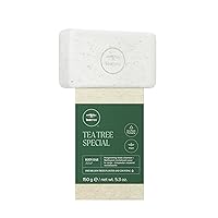 Body Bar Soap with Tea Tree + Parsley Flakes, Deep Cleans + Exfoliates, For All Skin Types