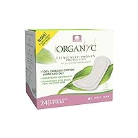 Organyc 100% Certified Organic Cotton Folded Panty Liner, Ultra Thin, Light Flow, 24 Count