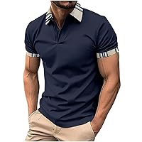 Mens Collared Shirt Short Sleeve Hippie Basic Tees Fashion Golf Shirts Casual Beach Blouses Regular Fit Blouses Summer Top A3