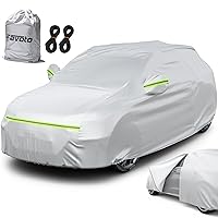 Favoto SUV Car Cover Waterproof - All Weather for Automobiles 6 Layers Heavy Duty Outdoor Full Car Cover Sun Protection with Side Zipper Windproof Straps, Universal Fit for SUV (188-198 inch)