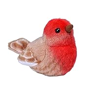 Audubon Birds House Finch Plush with Authentic Bird Sound, Stuffed Animal, Bird Toys for Kids & Birders