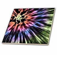 3dRose Graphic Art Digital tie dye Starburst Design of Spectrum Colors and... - Tiles (ct_350367_6)