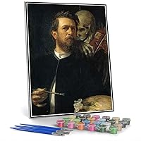 DIY Painting Kits for Adults Self Portrait with Death Playing The Fiddle Painting by Arnold Bocklin Arts Craft for Home Wall Decor