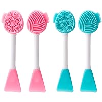 4 Pcs Silicone Face Scrubber Manual Facial Cleansing Brush 4 in 1 Skin Friendly Waterproof Facial Cleansing Brush for Pore Cleanser Removing Blackheads Whiteheads Makeup Gentle Exfoliating