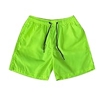 Gym Shorts for Men Casual Drawstring Pocket Solid Color Candy Color Five-Point Basic Beach Shorts