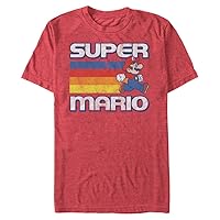 Nintendo Men's Super Mario Running Retro Stripe T-Shirt