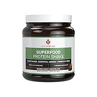 ACTIVATEDYOU Superfood Protein Shake -Vegan Plant Protein Powder - with Organic 7 Mushroom Blend, Spirulina, and GoldRella Chlorella - Promotes Muscle Integrity, Chocolate Flavor (15 Servings)
