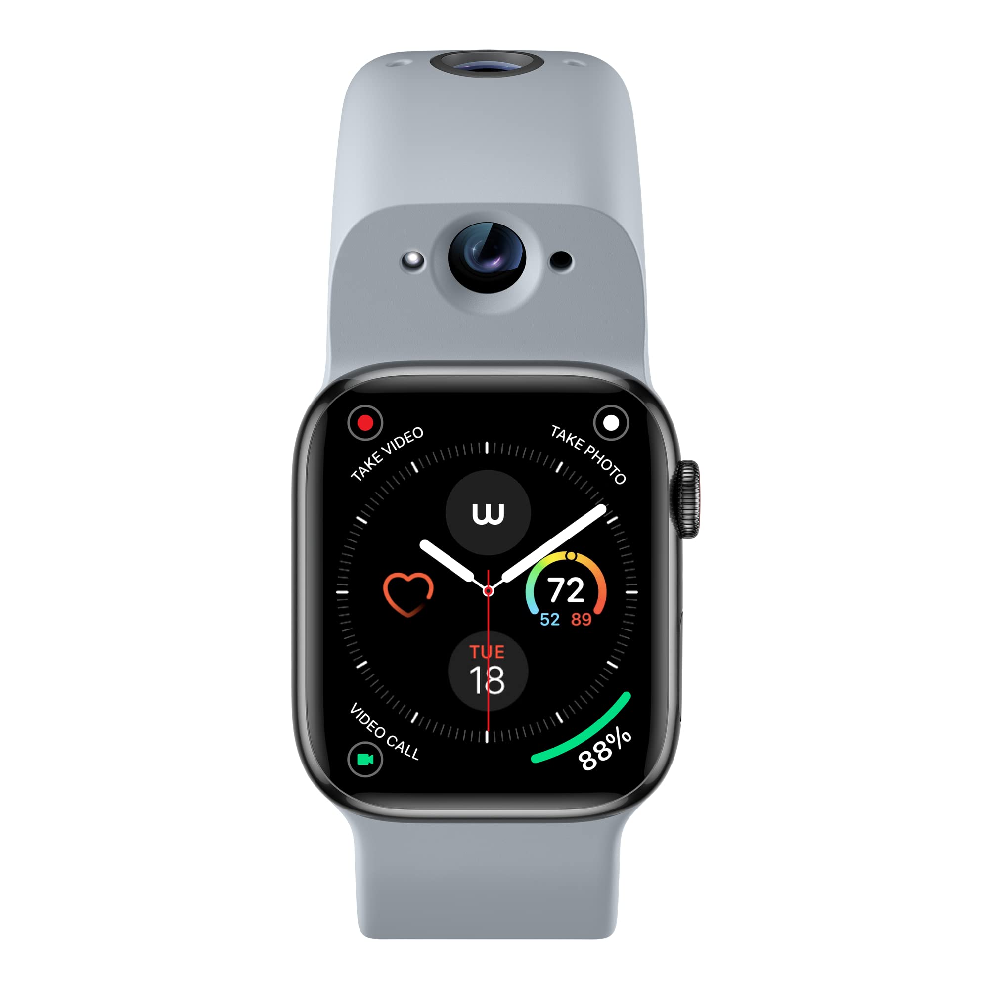 Wristcam, Smart Dual-Camera Band for Apple Watch (Apple MFi Certified), 8MP Sensor, Full HD Video/720P Sport Mode, (New) Pro. Image Stabilization, WiFi, BT 5, IP68 Water Resistant, Siri Integration