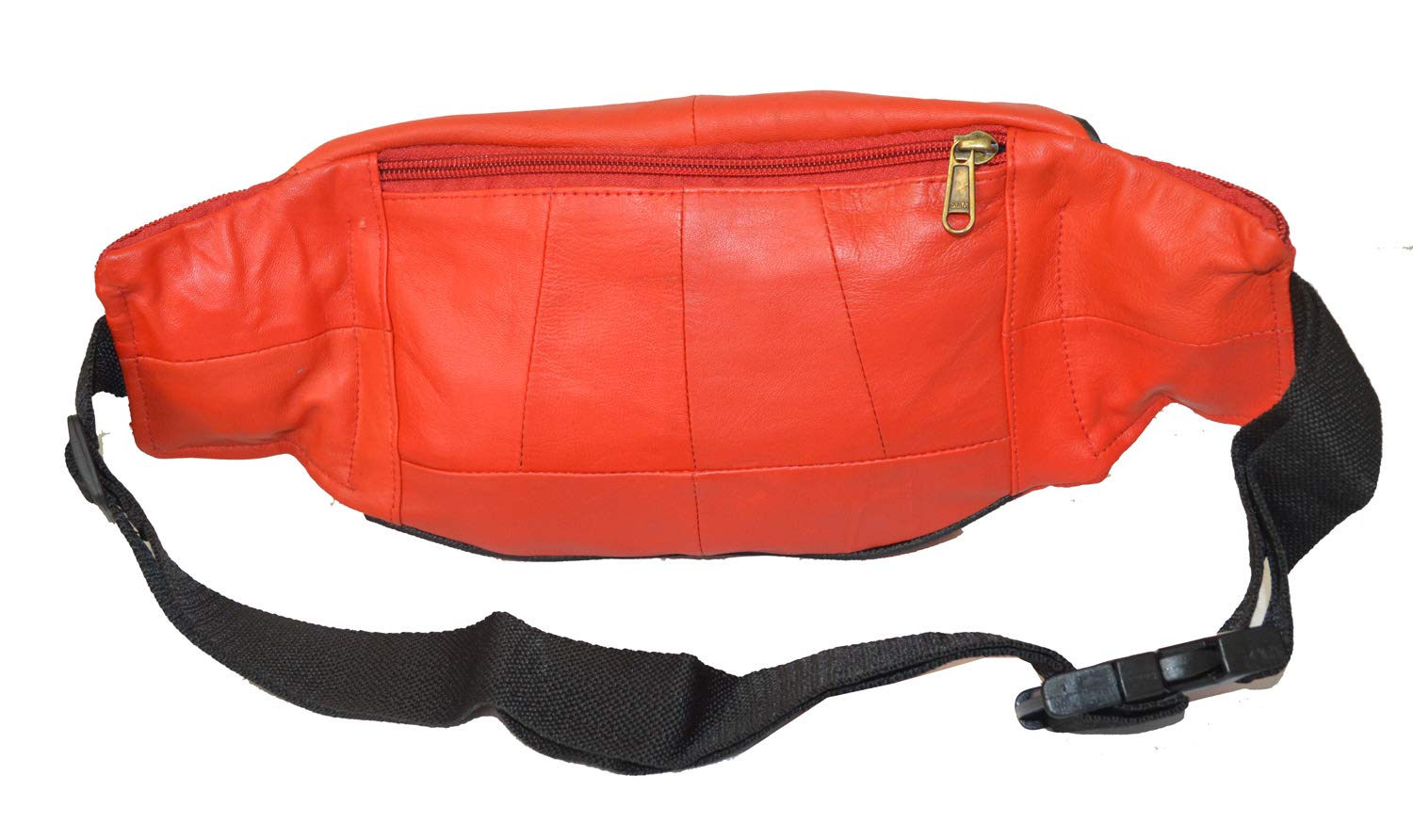 Leatherboss Genuine Leather Fanny Pack Pouch Waist Belt Bag for travel for men women, Red