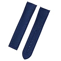 20mm 22mm Watch Bracelet for Omega 300 SEAMASTER 600 Planet Ocean Folding Buckle Silicone Nylon Strap Watch Accessories Watch Band (Color : Blue, Size : 22mm)