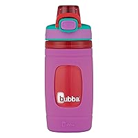 Bubba Flo Kids Water Bottle with Leak-Proof Lid, 16oz Dishwasher Safe Water Bottle for Kids, Impact and Stain-Resistant, Mixed Berry