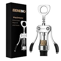 Wine Opener, Zinc Alloy Premium Wing Corkscrew Wine Bottle Opener with Multifunctional Bottles Opener, Upgrade