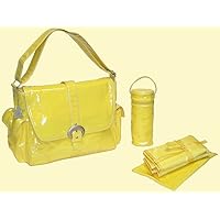 Laminated Flap Buckle Diaper Bag 7 Colors (Yellow)