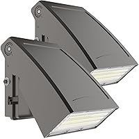 2PCS LED Wall Pack Light 40W with Dusk-to-Dawn Photocell, 5000K Commerical Security Lighting, Ideal Adjustable Wall Pack Lights Outdoor for Warehouse Yard Barn Shop Factory ETL Listed