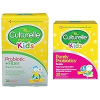 Culturelle Kids Probiotic + Fiber Packets (Ages 3+) - 24 Count & Kids Daily Probiotic Supplement - Helps Support a Healthy Immune & Digestive System*