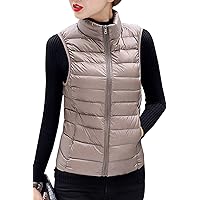YMING Womens Packable Down Vest Solid Color Lightweight Outwear Zipper Puffer Vest Jackets
