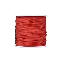 100 Yards 0.8mm Braided Nylon Crafting Thread Chinese Knotting Beading String Macrame Cord Rope for Necklace Bracelet Jewelry Craft Making, Red