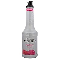 Monin Fruit Puree, Raspberry, 33.8 Ounce Bottles