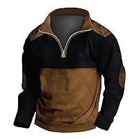 Mens Sweatshirt 1/4 Zip Stand Collar Lightweight Running Athletic Workout Pullover Casual Golf Polos Shirts