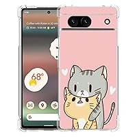 Case for Google Pixel 8a,Green Cat Yellow Cat Drop Protection Shockproof Case TPU Full Body Protective Scratch-Resistant Cover for Google Pixel 8a