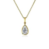 Kobelli 1.01ct Bezel Pear Diamond Necklace (GIA) - 16 Inches
