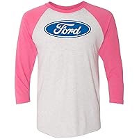 Mens 3/4 Sleeve Ford Oval Raglan Sporty Tee Shirt