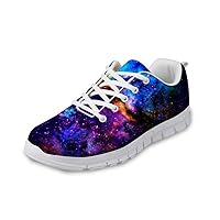 FOR U DESIGNS Fashion Galaxy Print Men's & Women's Breathable Light Weight Lace Up Sneakers Running Shoes
