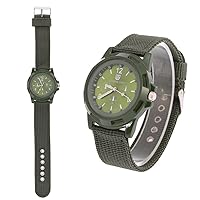 Electronic Digital Wristwatch Military Watch Males Army Durable Nylon Band Sport Wrist Watches(Army Green)