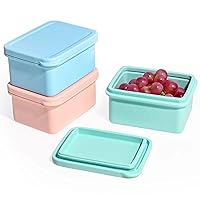 Silicone Snack Containers for Kids, Leak Proof Microwavable Small Lunch Box Containers with Lids for Toddlers, 1 Cup BPA Free Freezer Molds for Soups/Baby Food Storage (13.5oz)