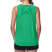 MCEDAR Workout Tops for Women Mesh Athletic Running Shirts Sleeveless Yoga Tank Tops Loose fit Gym Tops