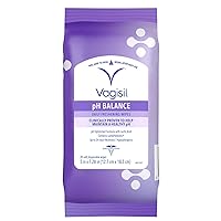 pH Balance Daily Freshening Wipes for Feminine Hygiene in Resealable Pouch, Gynecologist Tested & Hypoallergenic, 20 Wipes (Pack of 1)