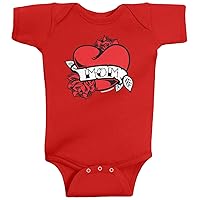 Threadrock Baby Boys' Mom Heart Tattoo Infant Bodysuit