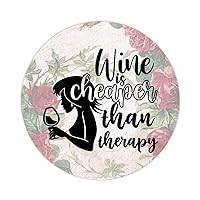 50 Pcs Wine is Cheaper Than Therapy Vinyl Stickers Grapes Vines Sticker Graphic Wine Theme Peel and Stick Round Decal Sticker Pack Perfect for Water Bottle Laptop Computer Phone 4inch