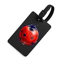 Red Ladybug Luggage Tag for Suitcase TPU Suitcase Tag Travel Bag Label Baggage Tags for Men Women