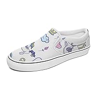 Cute Unicorn Ice Cream Seamless Pattern Women's and Man's Slip on Canvas Non Slip Shoes for Women Skate Sneakers (Slip-On)