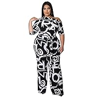 Women's Floral Print Wide Leg Rompers Off Shoulder Tie Ruffle Long Jumpsuits, Womens Summer Clothes