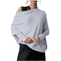 Women's Oversized Sweater Casual Boat Neck Pullover Solid Long Sleeve Baggy Sweater Fall Fashion Tunic Tops