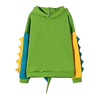Women Casual Hoodies Dinosaur Sweatshirt Kawaii Cartoon Tops Long Sleeve Splice Pullover Teen Girls Loose Outerwear