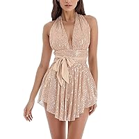 Sexy Long Dresses for Women Date Night Plus Size Tummy Control,Women's Sequin Glitter Party Club Dress One Shou