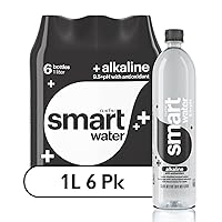 alkaline with antioxidant ionized electrolyte vapor-distilled water bottles, 1L, 6 pack