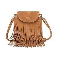 Sunwel Fashion Mini Fringe Purse with Zipper Pockets Tassel Cell Phone Bag Crossbody Purse Shoulder Bag for Girls Women
