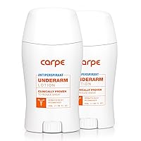 Carpe Underarm Antiperspirant and Deodorant, Clinical strength antiperspirant with all-natural eucalyptus scent, Combat excessive sweating and stay fresh. Great for hyperhidrosis (Pack of 2)