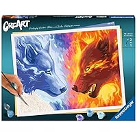 Ravensburger Fire & Ice Paint by Numbers Kit for Adults - 23549 - Painting Arts and Crafts for Ages 14 and Up