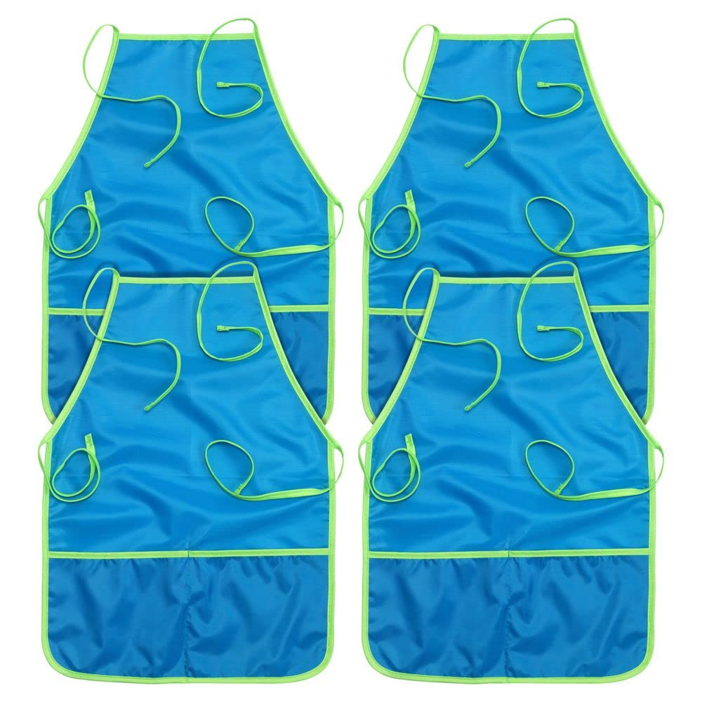 Colorations (r) 4 Water Proof Aprons, Easy to tie Strings at Neck and Back, Perfect for Kids.