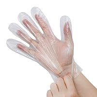 YQL 500PCS Disposable Plastic Gloves,Thicker Disposable Food Prep Gloves, Bulk Disposable Kitchen Gloves Transparent for Cooking, Food Service, Cleaning, One Size Fits Most